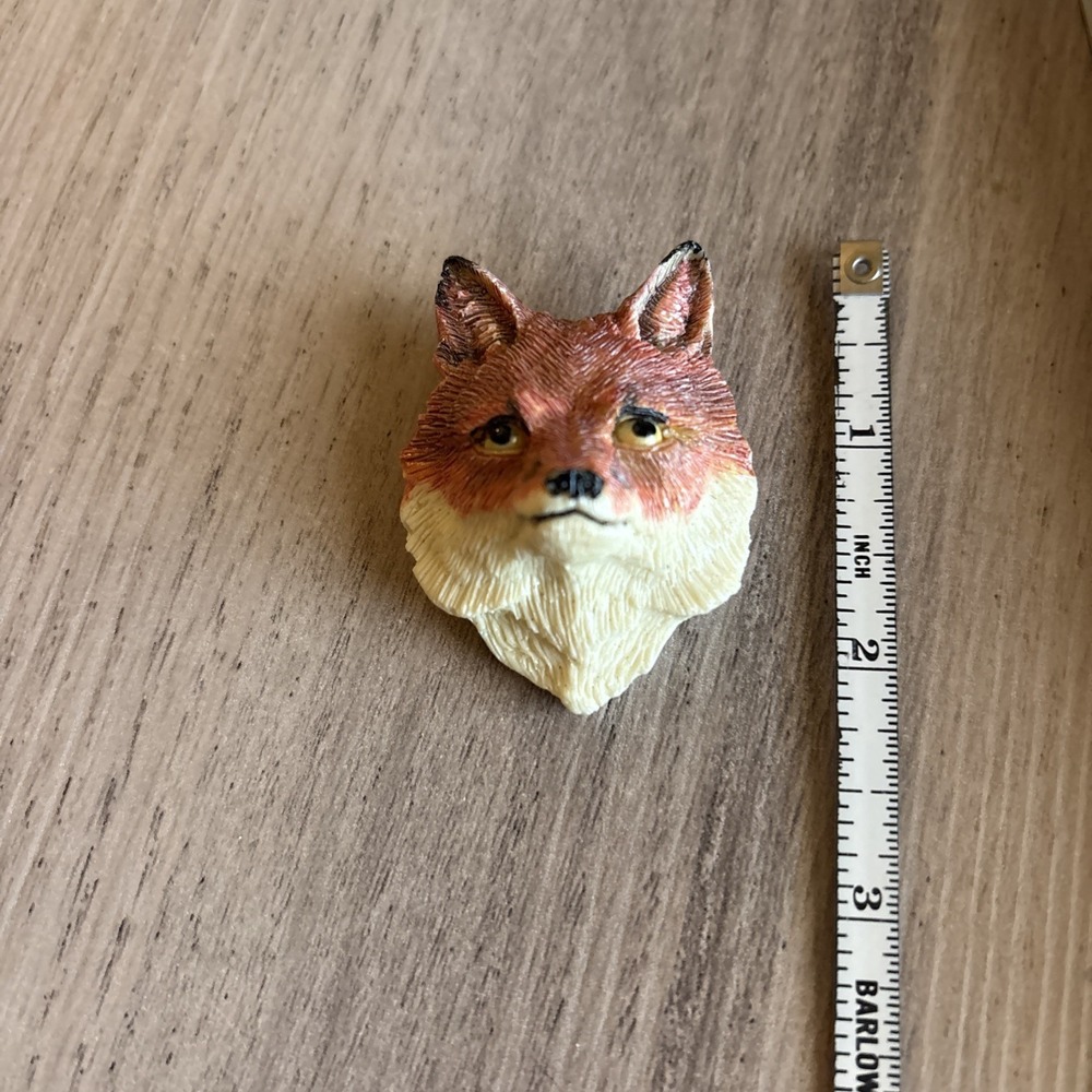 Vintage Hand-Painted Wooden Fox Brooch Pin Signed V. AALKO Folk Art 1970s-90s